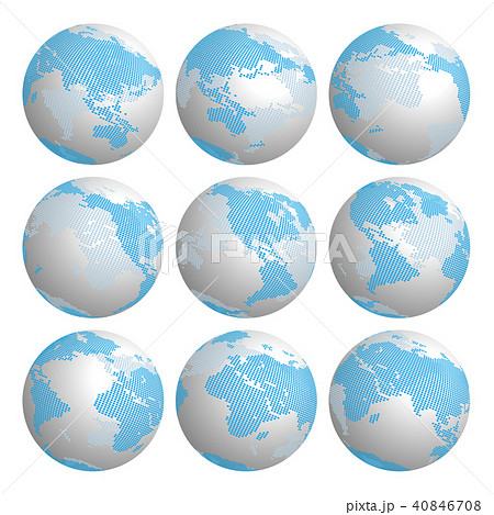 ベクター イラスト 地球 世界地図 デザイン 球体 ドットのイラスト素材