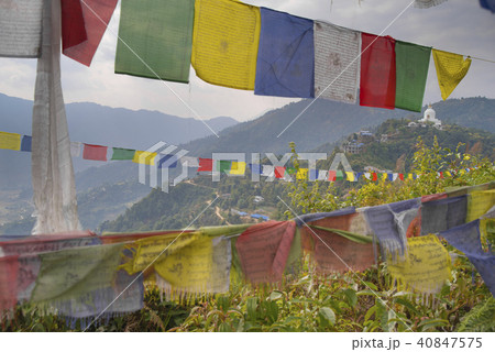 colorful waving prayer flags 40847575