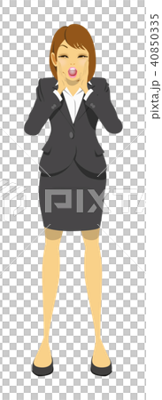 叫ぶ女性ビジネスマン（OL） 40850335
