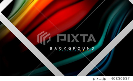 Liquid fluid colors holographic design with metallic style line shape 40850657