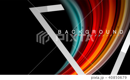 Liquid fluid colors holographic design with metallic style line shape 40850679