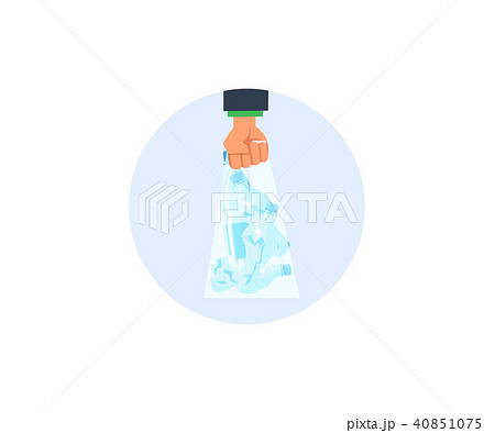 Blank white plastic bag with trash Blank white plastic bag with trash 40851075