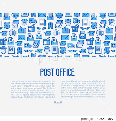 Post office concept with thin line icons 40851305
