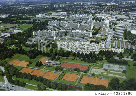Aerial view of Munich Olympic village Aerial view of Munich Olympic village 40851396