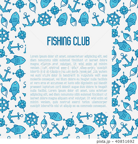 Fishing club concept with fish, bobber 40851692