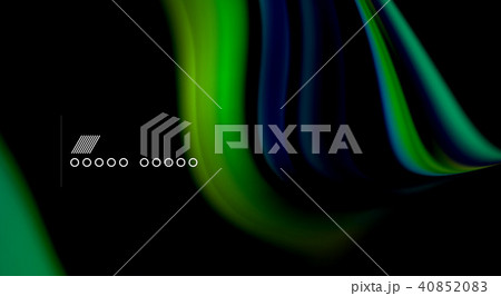 Fluid rainbow colors on black background, vector wave lines and swirls 40852083