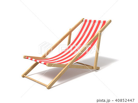 3d rendering of a white red deckchair isolated on a white background. 40852447