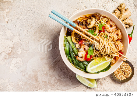 Asian soup with noodles 40853307