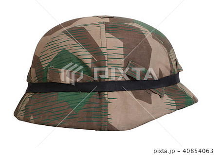 camouflaged nazi german helmet with goggles 40854063