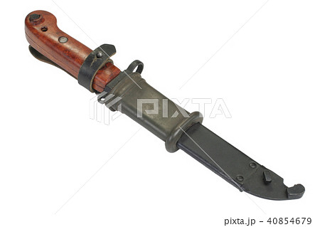 bayonet with saw Kalashnikov rifle isolated bayonet with saw Kalashnikov rifle isolated 40854679