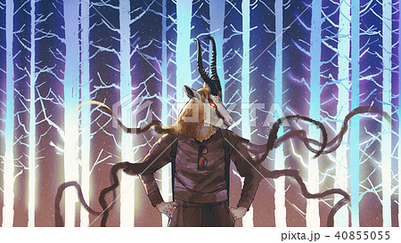 human with springbok head 40855055