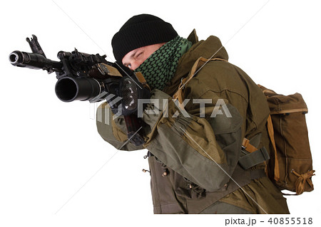 insurgent wearing shemagh with kalashnikov rifle insurgent wearing shemagh with kalashnikov rifle 40855518
