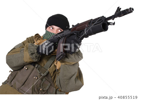 insurgent wearing shemagh with kalashnikov rifle insurgent wearing shemagh with kalashnikov rifle 40855519