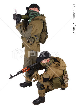 mercenaries with AK 47 and rocket launcher mercenaries with AK 47 and rocket launcher 40855674