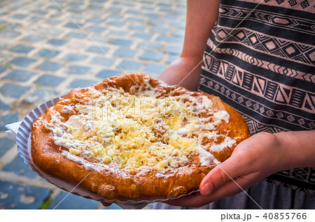 Langos is a Hungarian food speciality 40855766