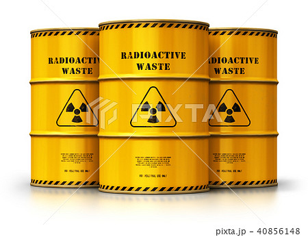 Group of yellow drums with radioactive waste Group of yellow drums with radioactive waste 40856148