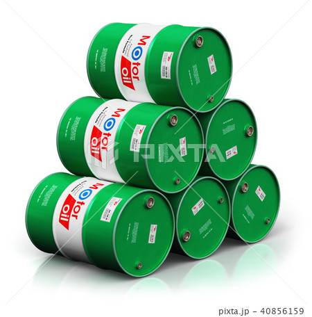 Stack of barrels with motor oil lubricant isolated 40856159