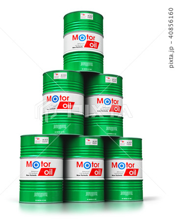 Stack of barrels with motor oil lubricant isolated 40856160