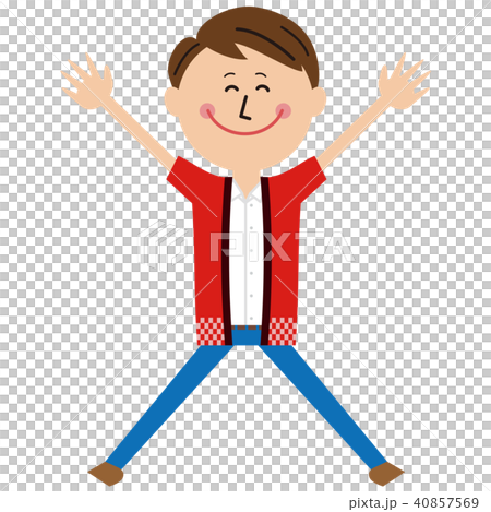 Big jump wearing a pop businessman happy 40857569