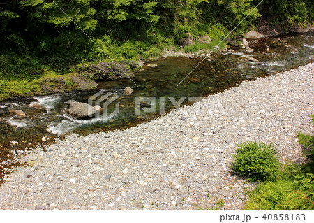 青梅線白丸駅と奥多摩駅の間を流れる春の多摩川(3) 40858183