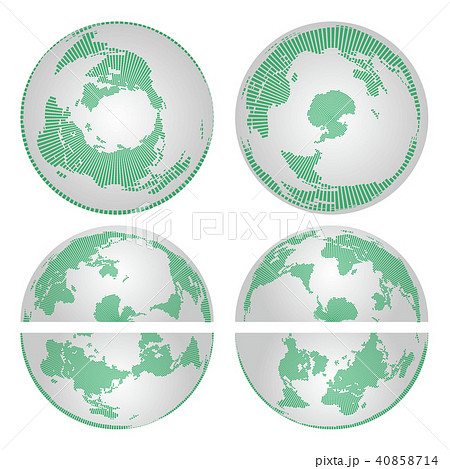 ベクター イラスト 地球 世界地図 デザイン 半球 ドットのイラスト素材