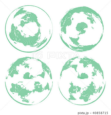 ベクター イラスト 地球 世界地図 デザイン 半球 ドットのイラスト素材