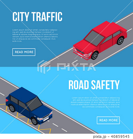 City traffic flyers with cars in road 40859545