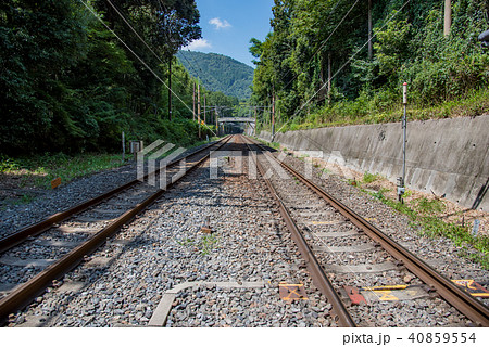 京都 夏の嵐山 嵯峨野 野々宮踏切 線路 京都 夏の嵐山 嵯峨野 野々宮踏切 線路 40859554