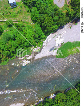 荒川中流の川原〜ドローンで空撮(埼玉県秩父郡長瀞町長瀞・皆野町下田野) 荒川中流の川原〜ドローンで空撮(埼玉県秩父郡長瀞町長瀞・皆野町下田野) 40860839