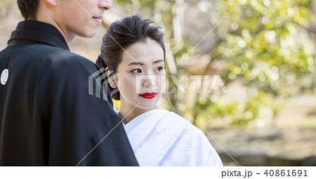 和装結婚式　新郎新婦 40861691