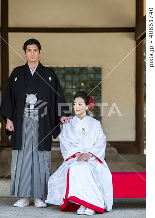 和装結婚式　新郎新婦 40861740