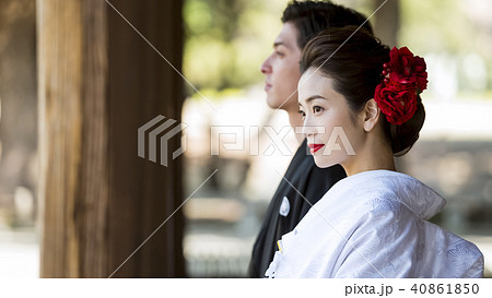 和装結婚式　新郎新婦 40861850