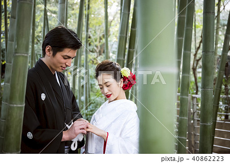 和装結婚式　新郎新婦 40862223