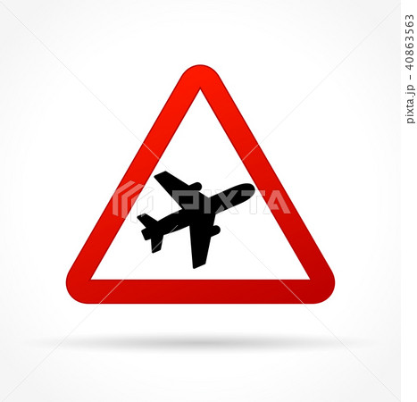 warning airplane sign on white background warning airplane sign on white background 40863563