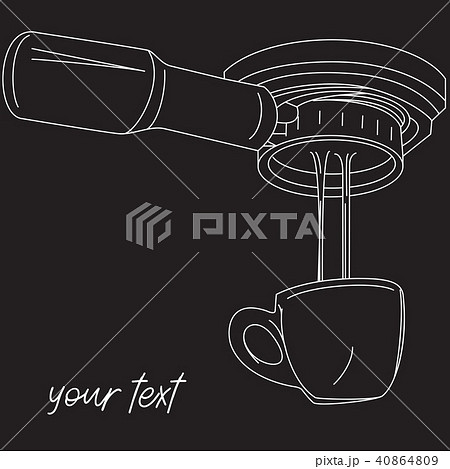 Portafilter drawing by hand with white stripe line 40864809