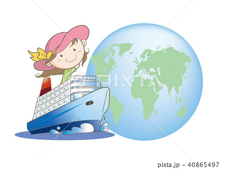 海外旅行 船旅イメージのイラスト素材