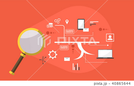 Flat marketing promotion design building 40865644