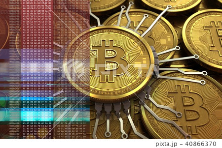 3d bitcoin chip schemaのイラスト素材 [40866370] - PIXTA