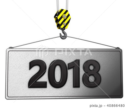3d crane hook with 2018 sign 40866480
