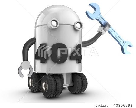 3d illustration of robot with with wrench 40866592