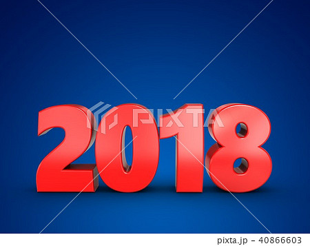 3d illustration of 2018 year sign 40866603