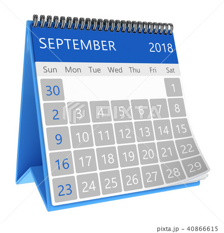 3d illustration of calendar september 2018 page 3d illustration of calendar september 2018 page 40866615