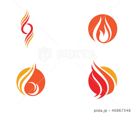 fire flame logo template vectorのイラスト素材 40867348 pixta