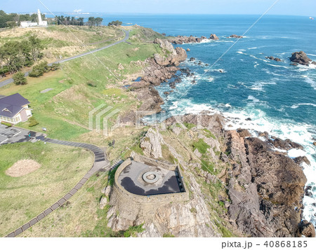 空撮 三陸復興国定公園 種差海岸葦毛崎展望台 空撮 三陸復興国定公園 種差海岸葦毛崎展望台 40868185