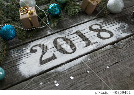 Happy new year and Merry Christmas. Lettering 2018 40869491