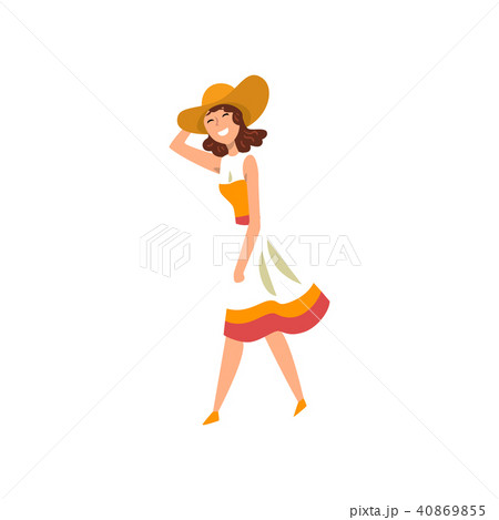 Beautiful elegant woman walking, active healthy lifestyle concept cartoon vector Illustration on a Beautiful elegant woman walking, active healthy lifestyle concept cartoon vector Illustration on a 40869855
