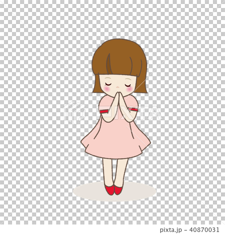 願い事をするこどものイラスト素材