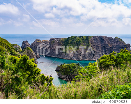 南伊豆・石廊崎の断崖とヒリゾ浜の絶景海岸 南伊豆・石廊崎の断崖とヒリゾ浜の絶景海岸 40870323