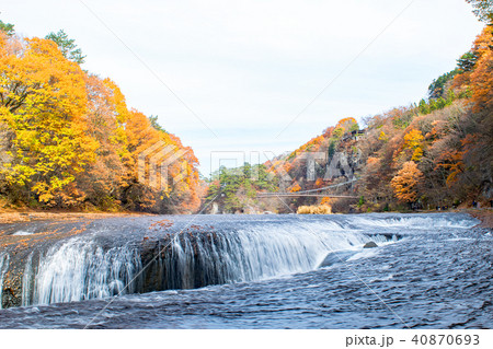 群馬県 沼田市 吹割の滝の写真素材