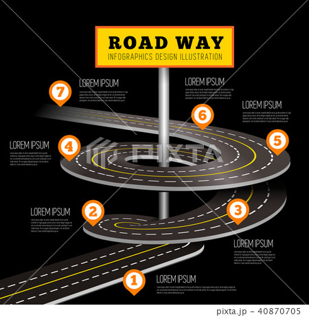 Road way design infographics. 40870705